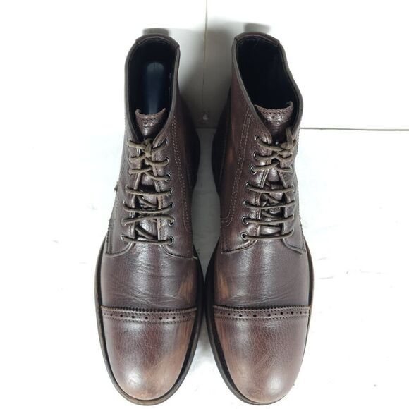 AQUATALIA Men\'s Carter US9,5 Brown Leather Lace-Up Cap Toe Ankle Boots main image 14